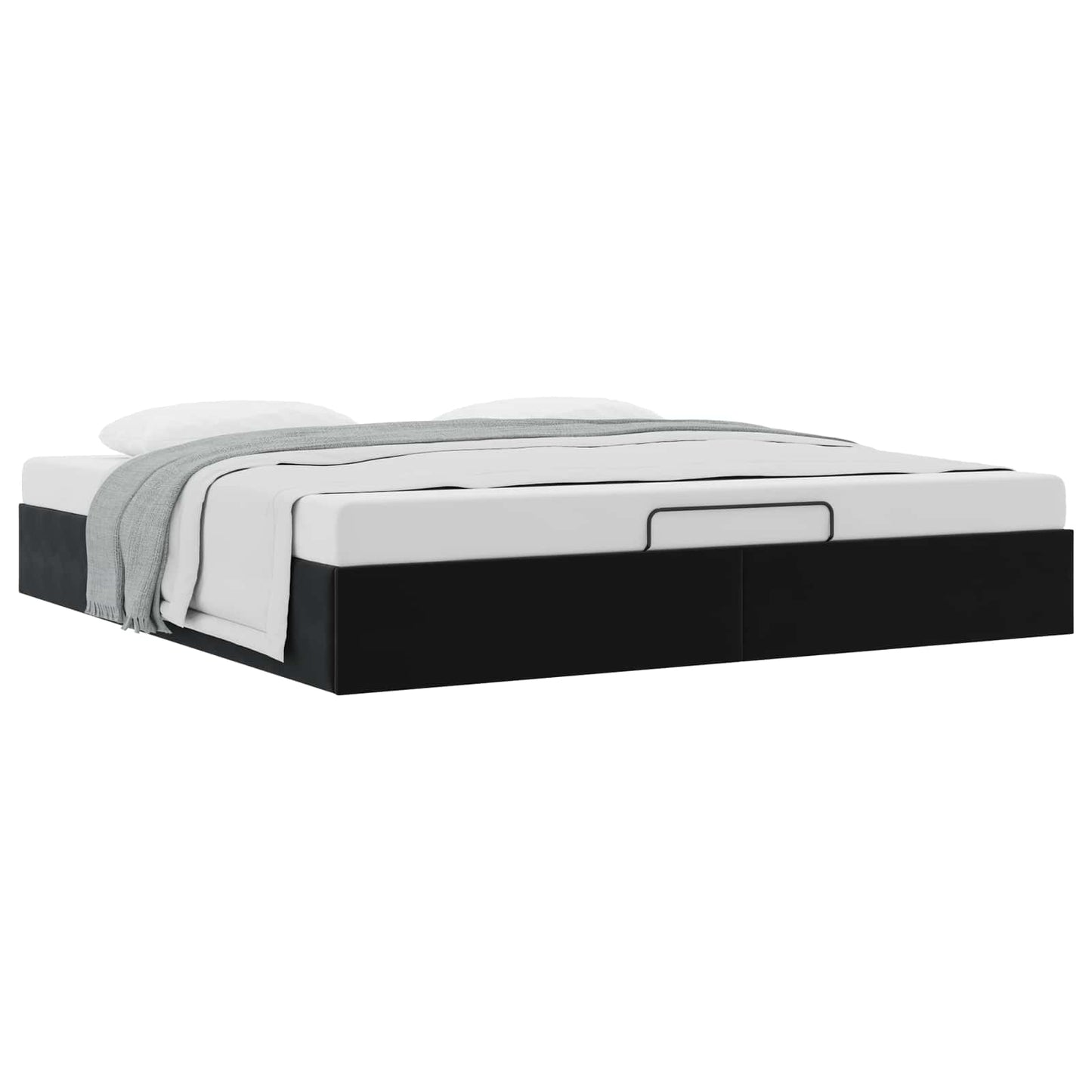 Ottoman Bed Frame Black King Size Velvet