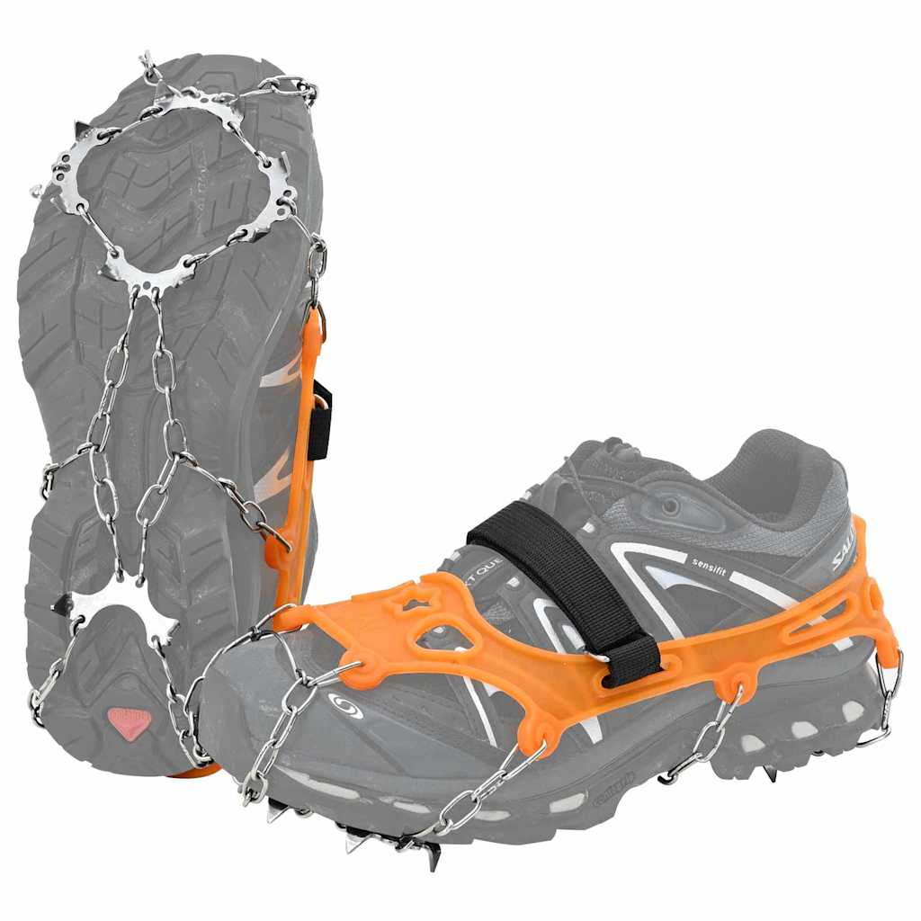 Ice Cleats for Shoes Orange L Stainless Steel