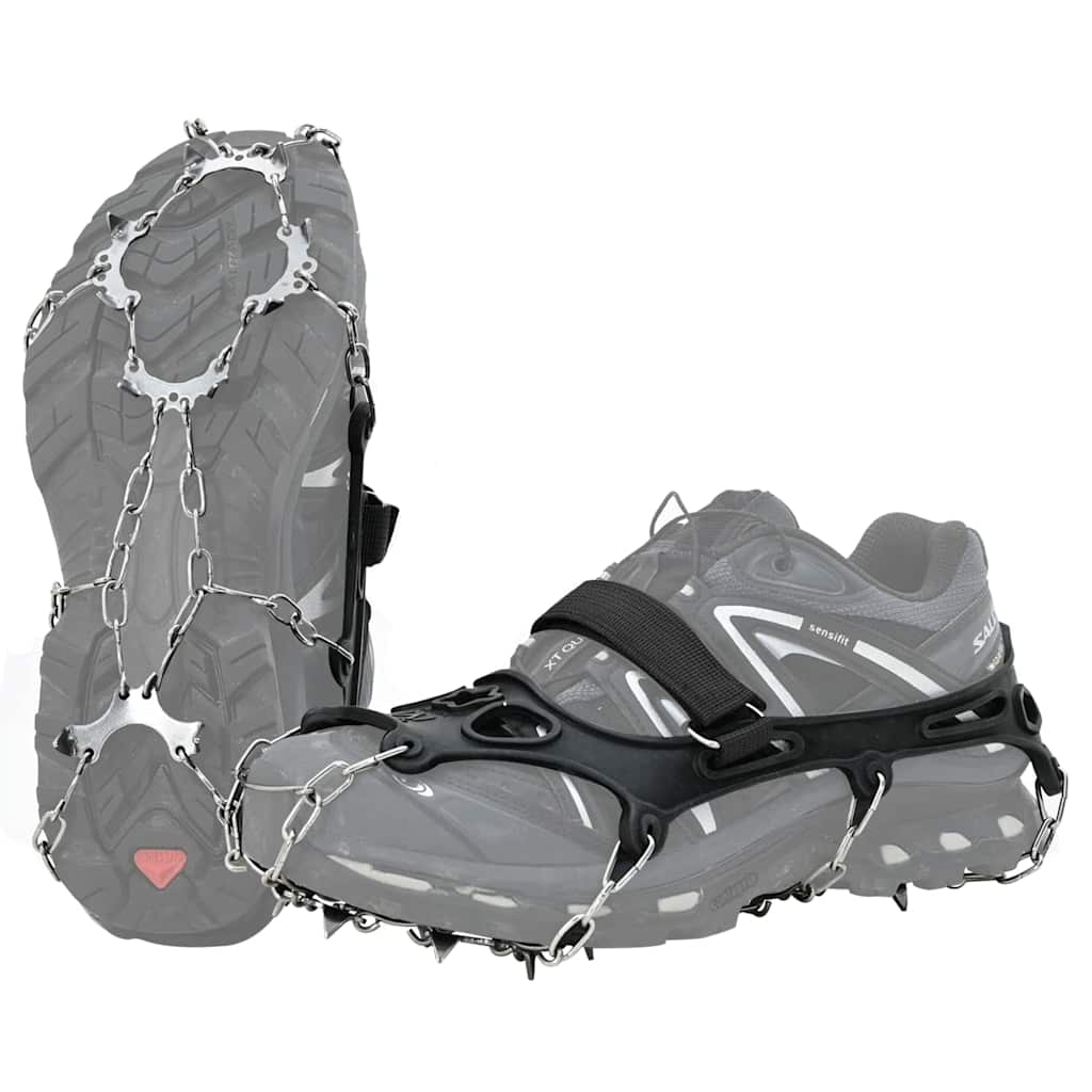 Ice Cleats for Shoes Black L Stainless Steel