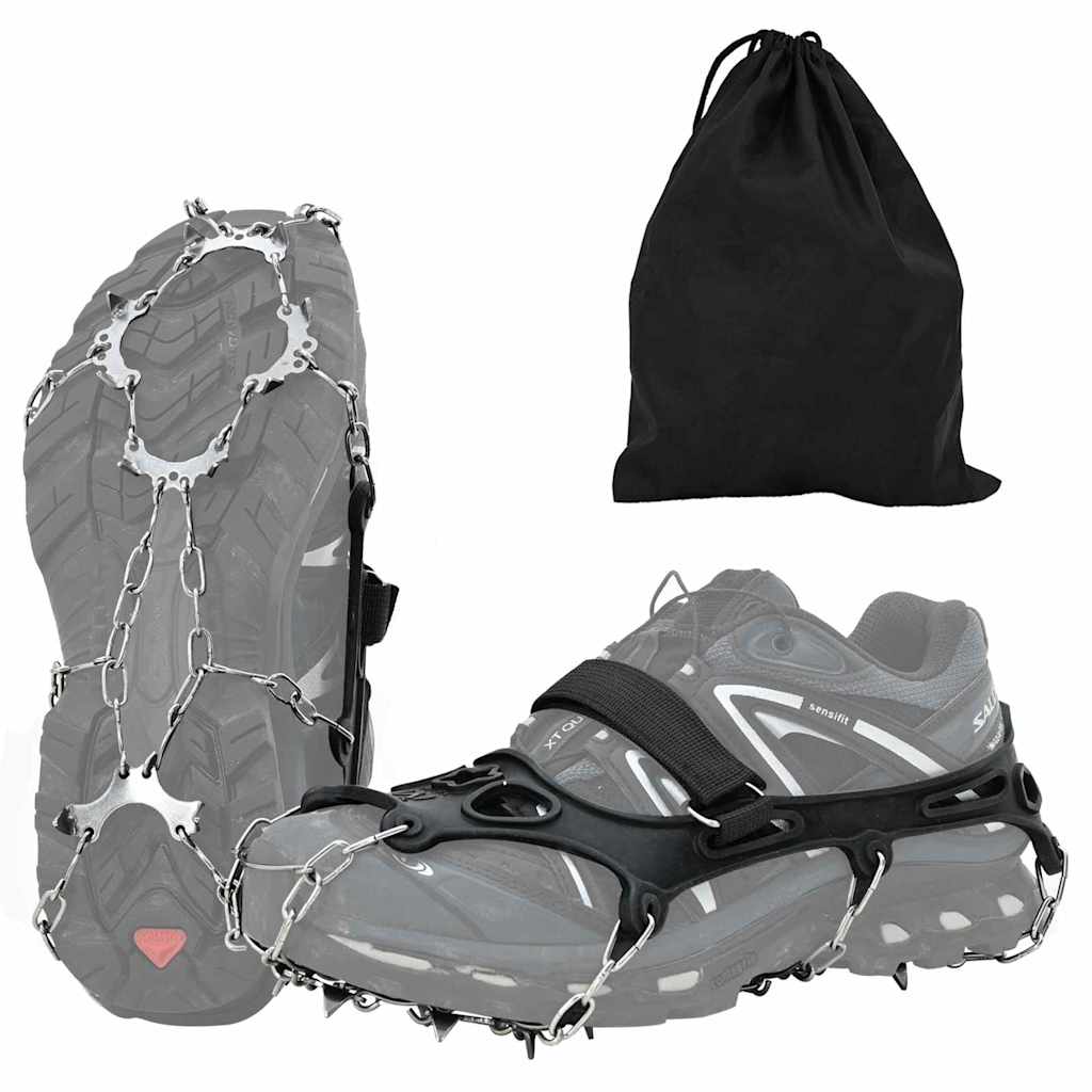 Ice Cleats for Shoes Black XL Stainless Steel