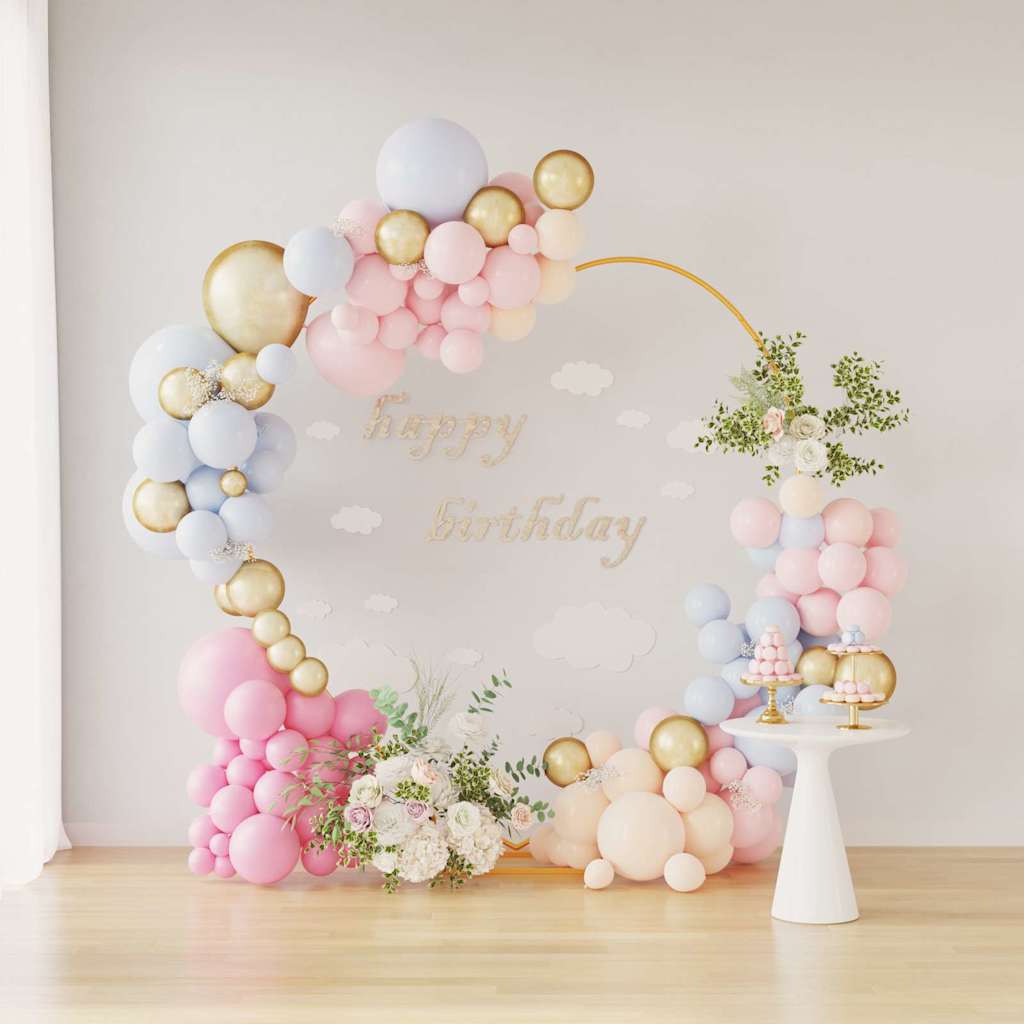 Wedding Arch Gold 195 x 35 x 211 cm Steel