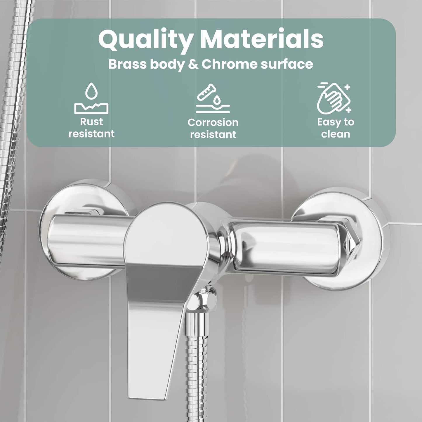 Shower Mixer Tap Chrome G 1 / 2 inches Brass