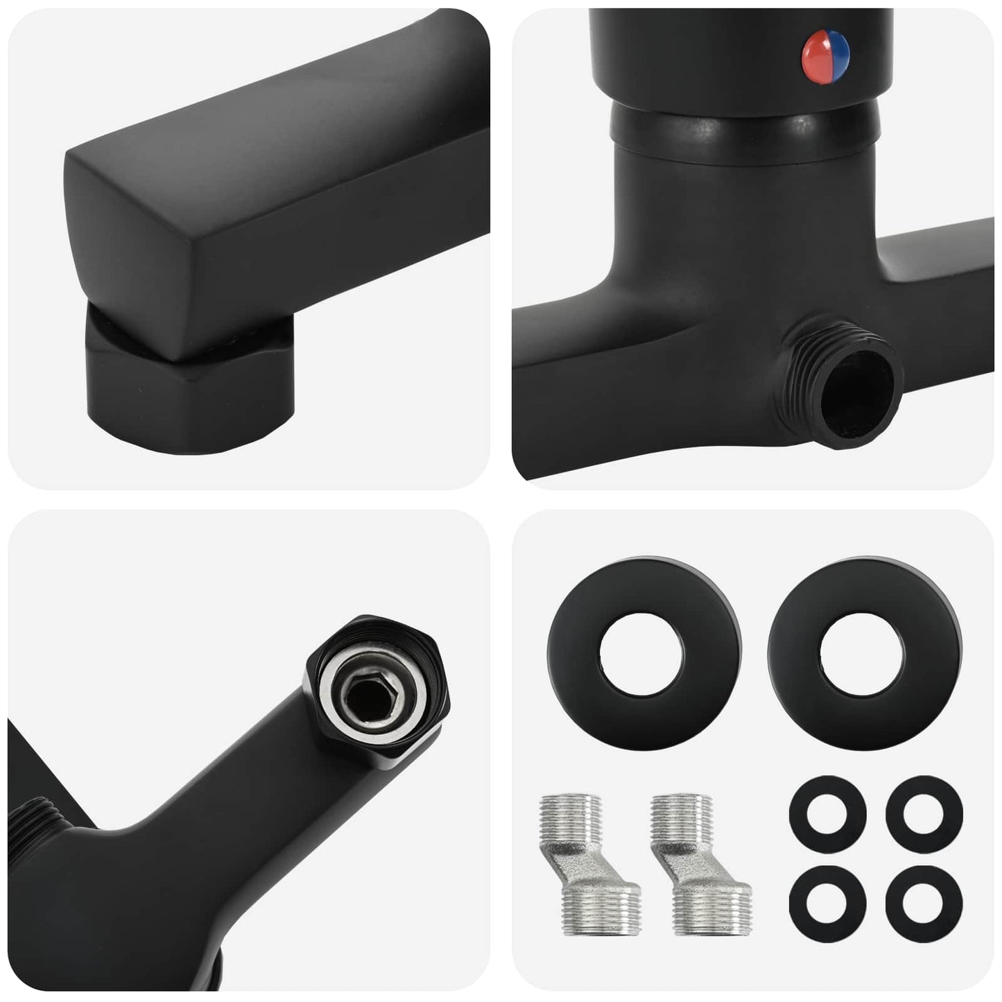 Shower Mixer Tap Black G 1 / 2 inches Brass