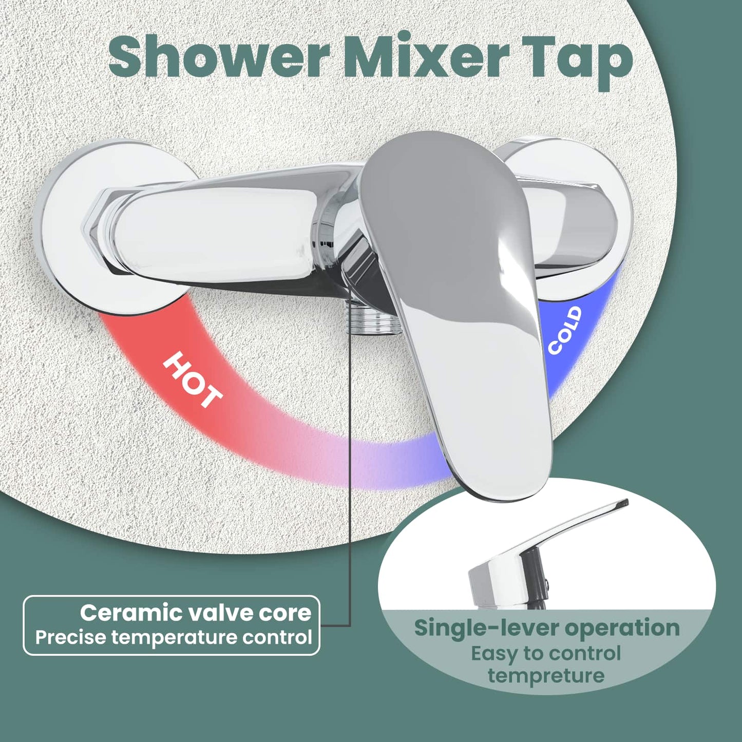 Shower Mixer Tap Chrome G 1 / 2 inches