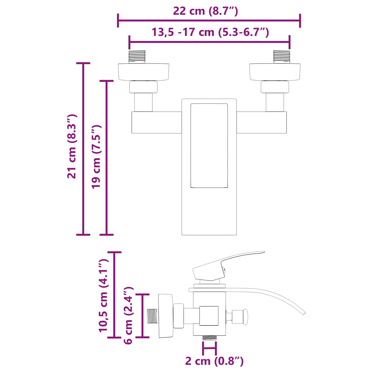 Shower Mixer Tap Chrome G 1 / 2 inches
