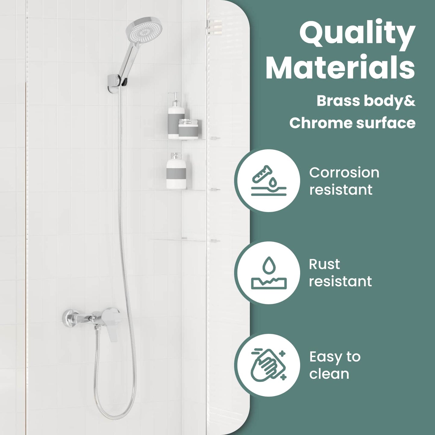 Shower Head Set Chrome G 1 / 2 inches Brass
