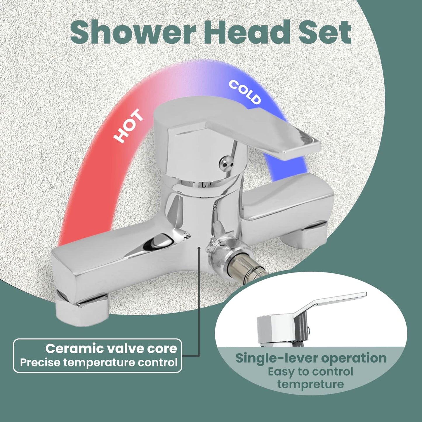 Shower Head Set Chrome G 1 / 2 inches Brass