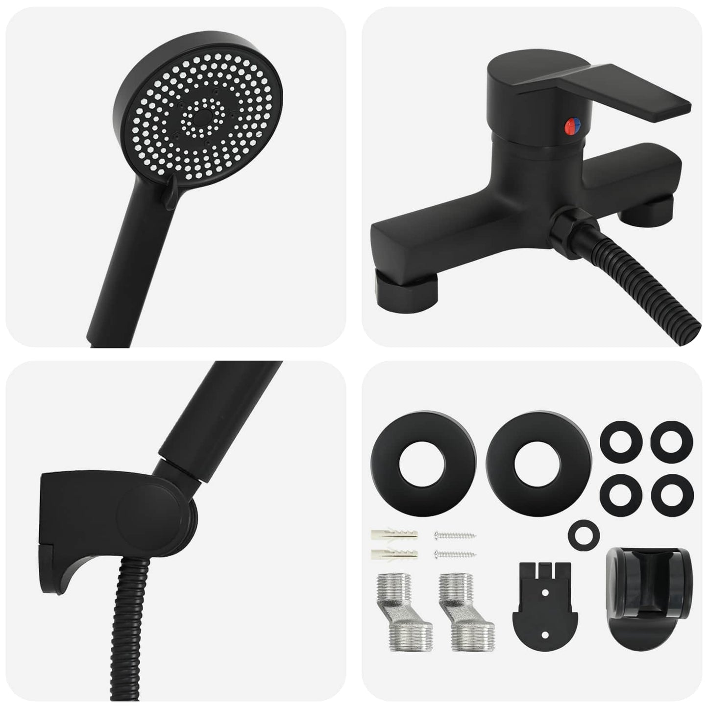 Shower Head Set Black G 1 / 2 inches Brass