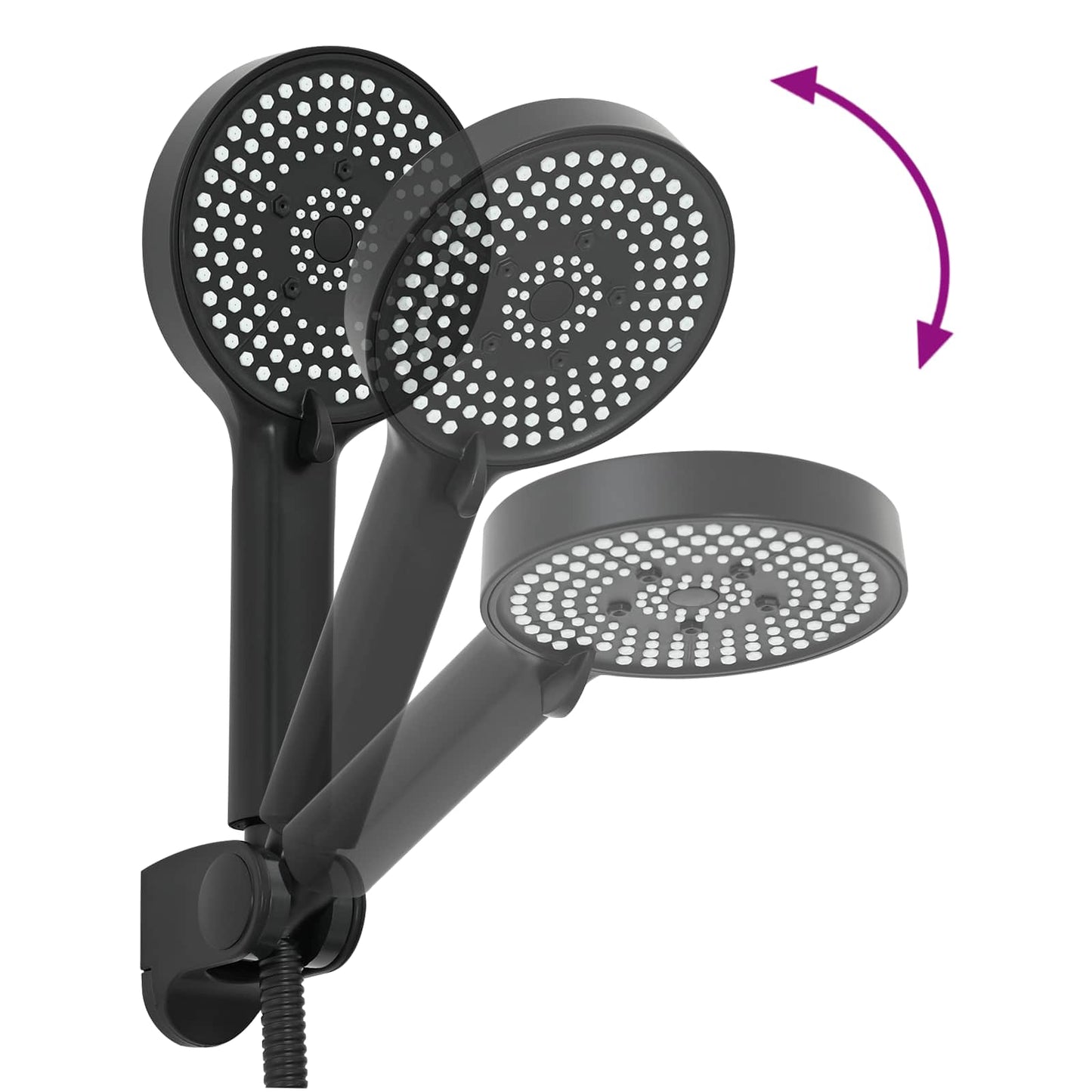 Shower Head Set Black G 1 / 2 inches Brass