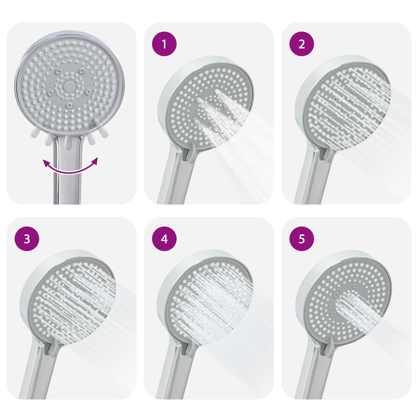 Shower Head Set Chrome G 1 / 2 inches