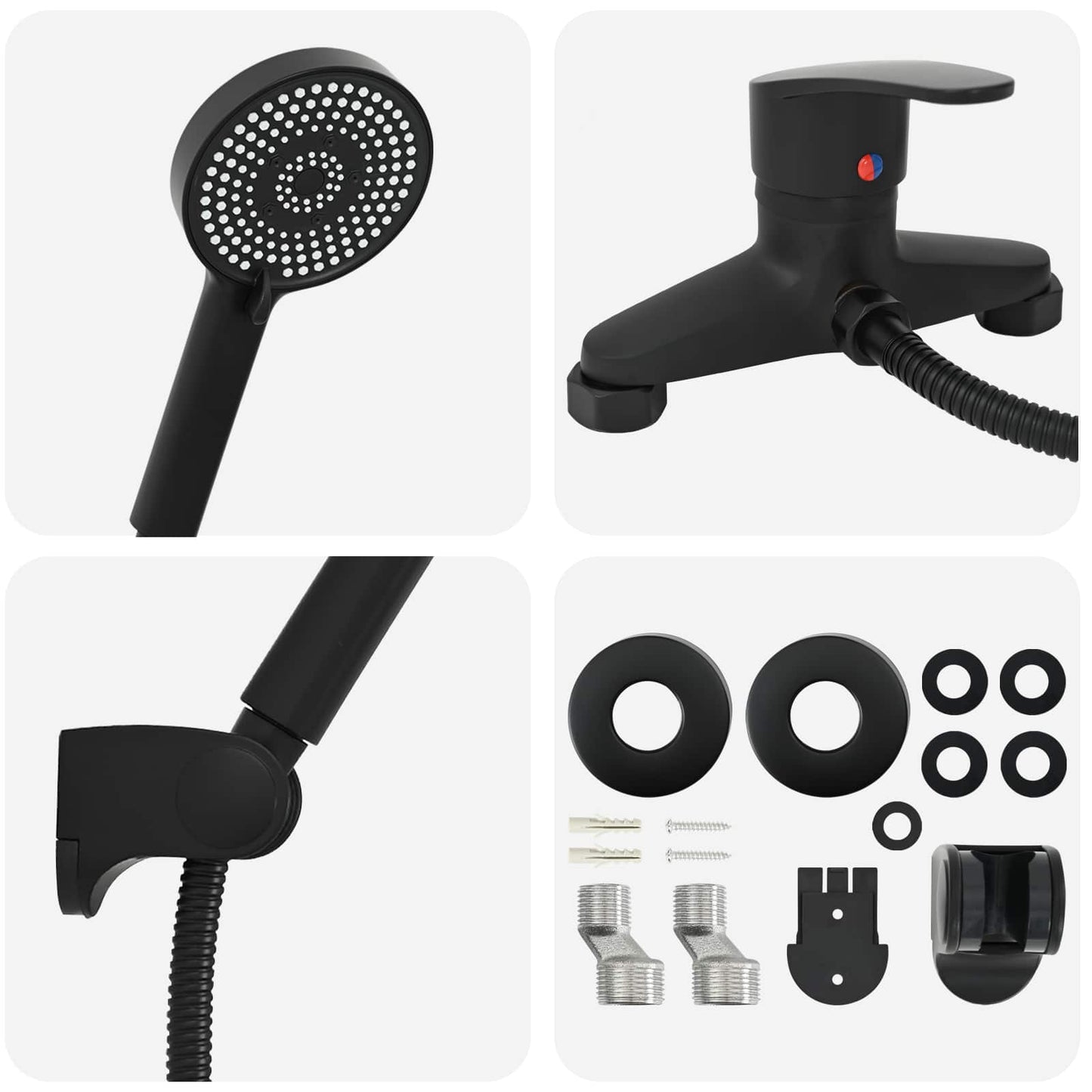 Shower Head Set Black G 1 / 2 inches