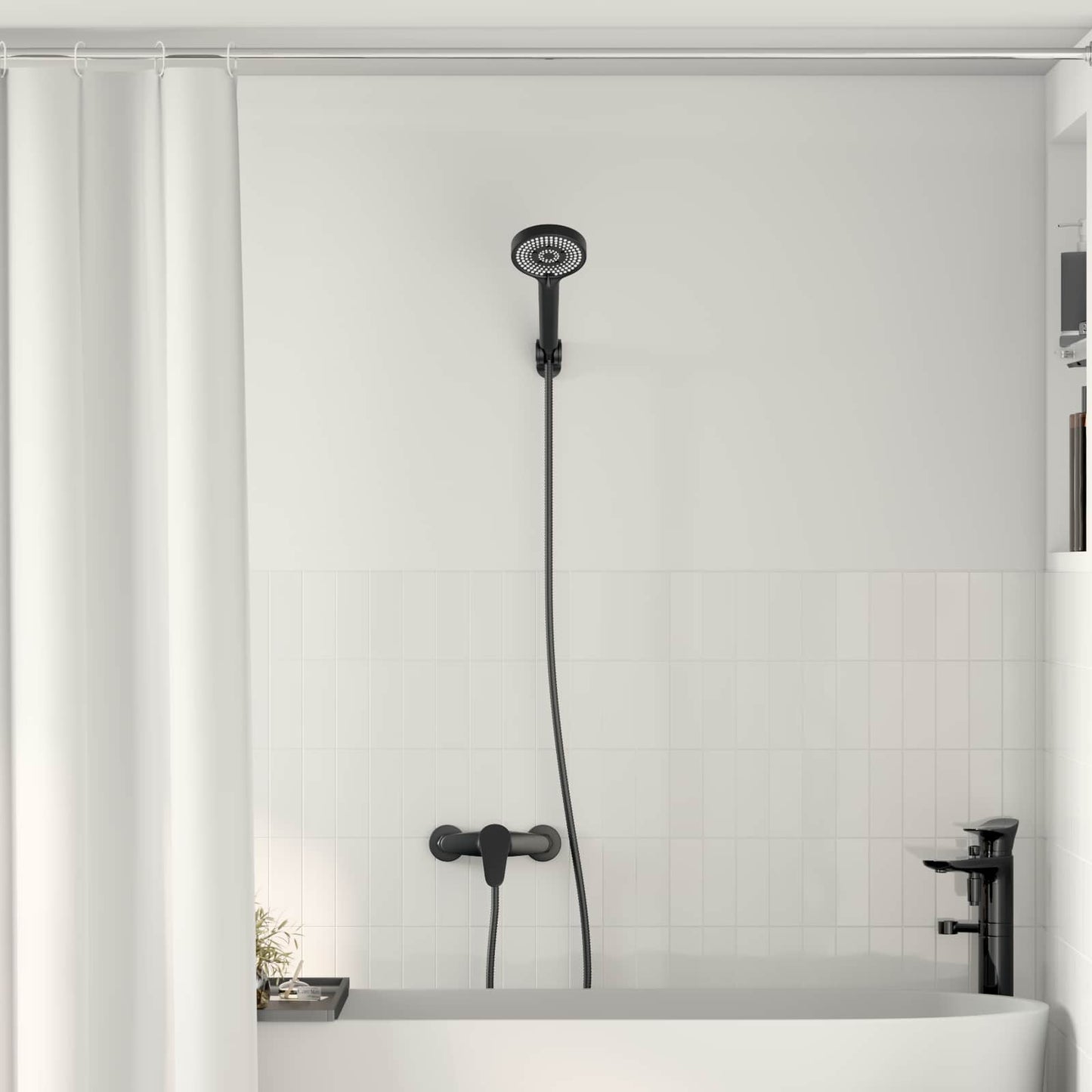 Shower Head Set Black G 1 / 2 inches