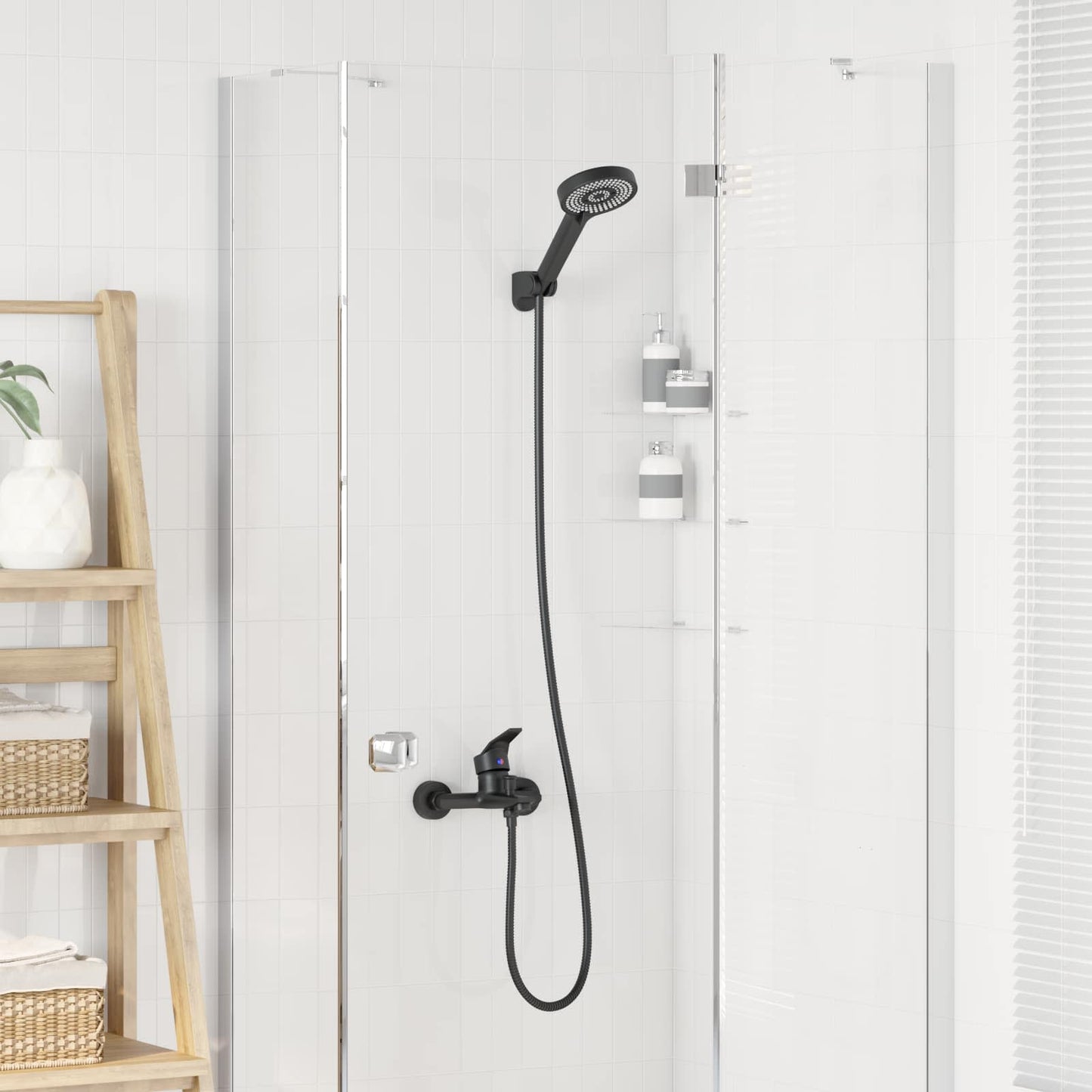 Shower Head Set Black G 1 / 2 inches