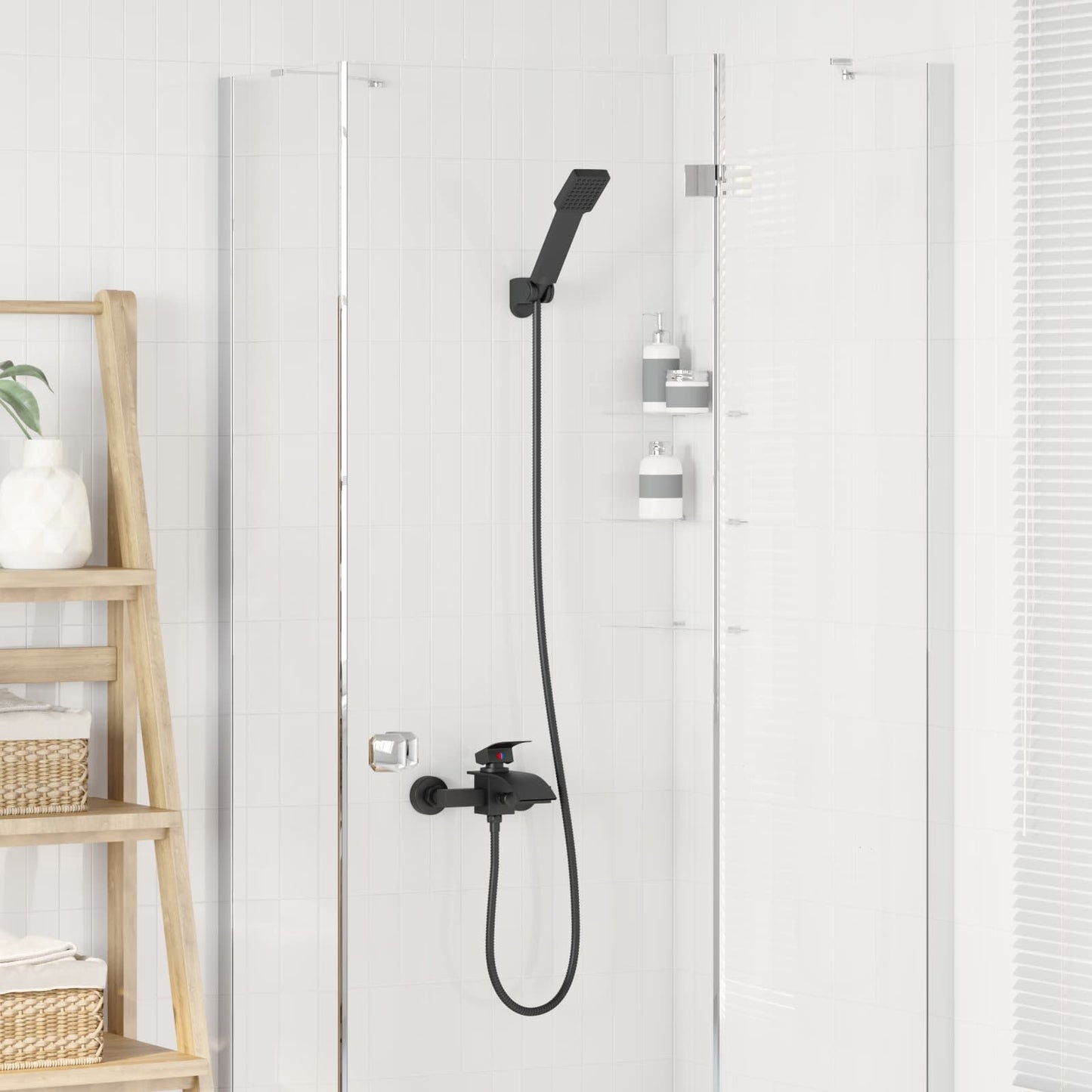 Shower Head Set Black G 1 / 2 inches