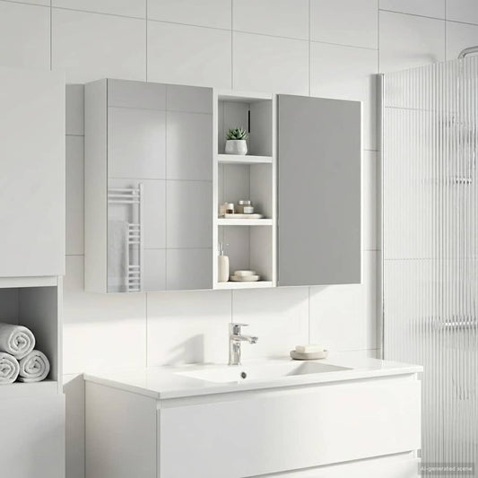 Bathroom Cabinet Set 3 pcs 80 x 10.5 x 50 cm Engineered wood