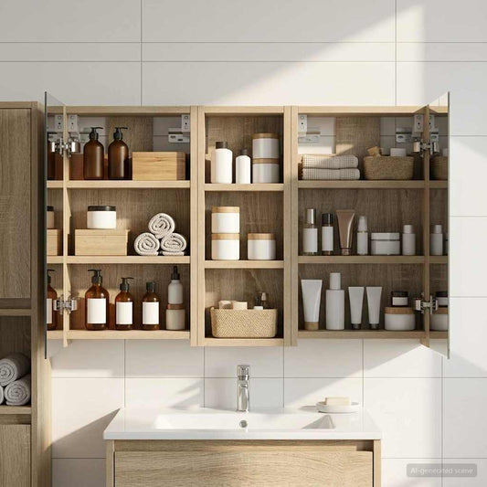 Bathroom Cabinet Set 3 pcs 80 x 10.5 x 50 cm Engineered wood