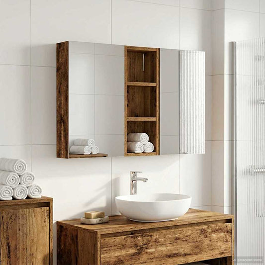 Bathroom Cabinet Set 3 pcs 80 x 10.5 x 50 cm Engineered wood