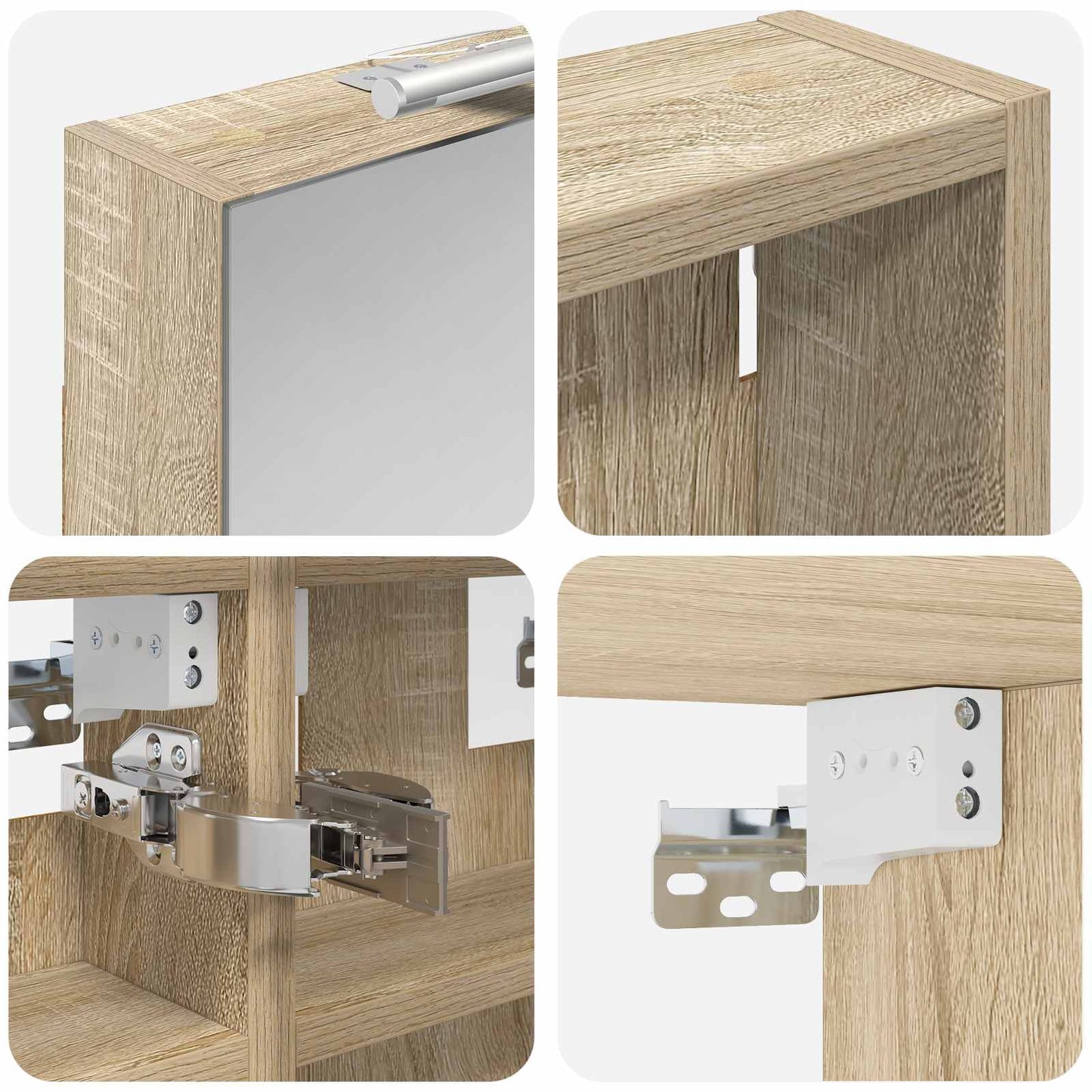 Bathroom Cabinet Set 3 pcs 80 x 10.5 x 50 cm Engineered wood