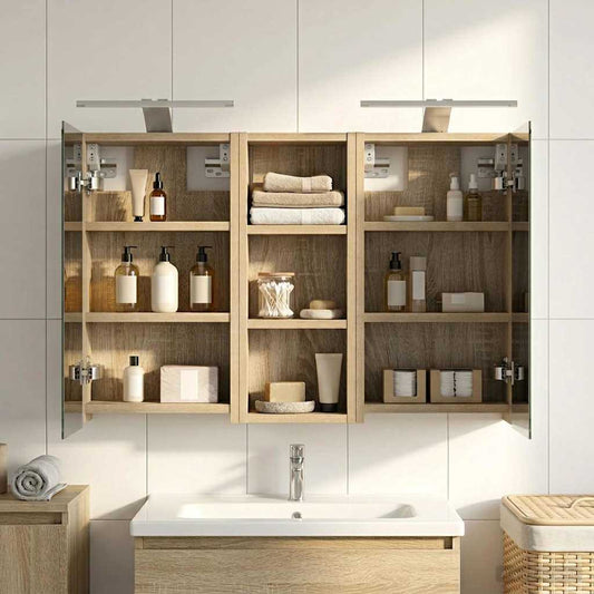 Bathroom Cabinet Set 3 pcs 80 x 10.5 x 50 cm Engineered wood