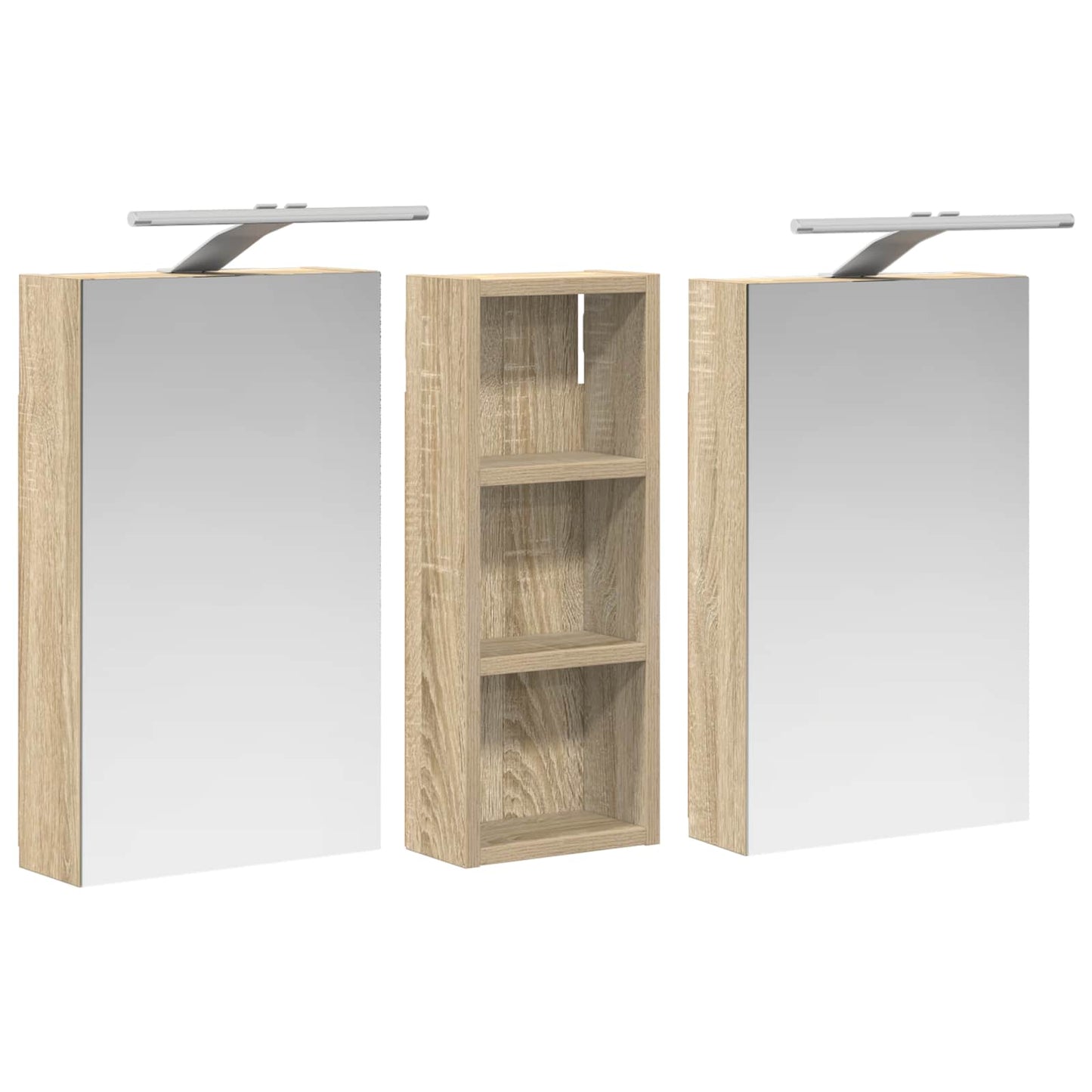 Bathroom Cabinet Set 3 pcs 80 x 10.5 x 50 cm Engineered wood