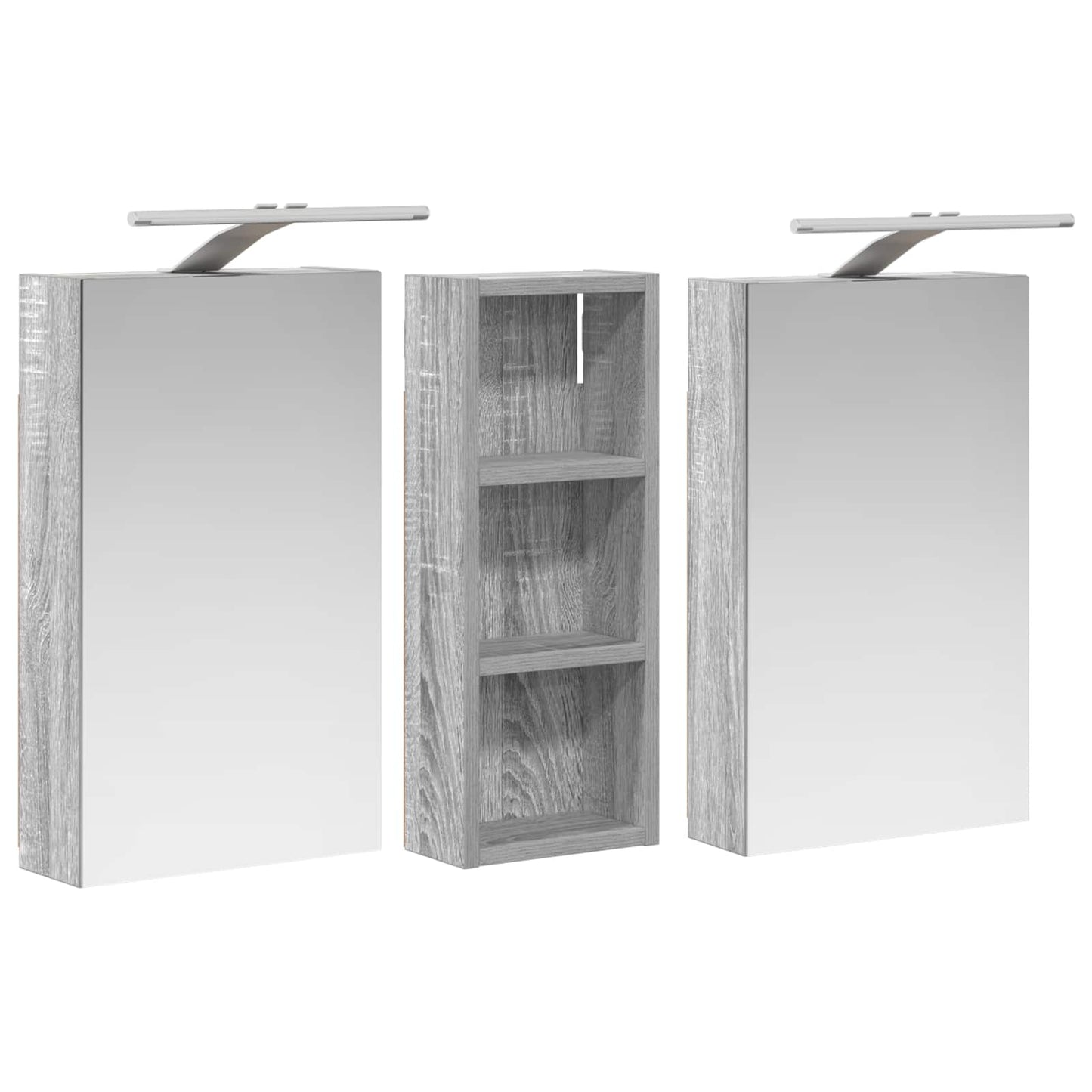 Bathroom Cabinet Set 3 pcs 80 x 10.5 x 50 cm Engineered wood