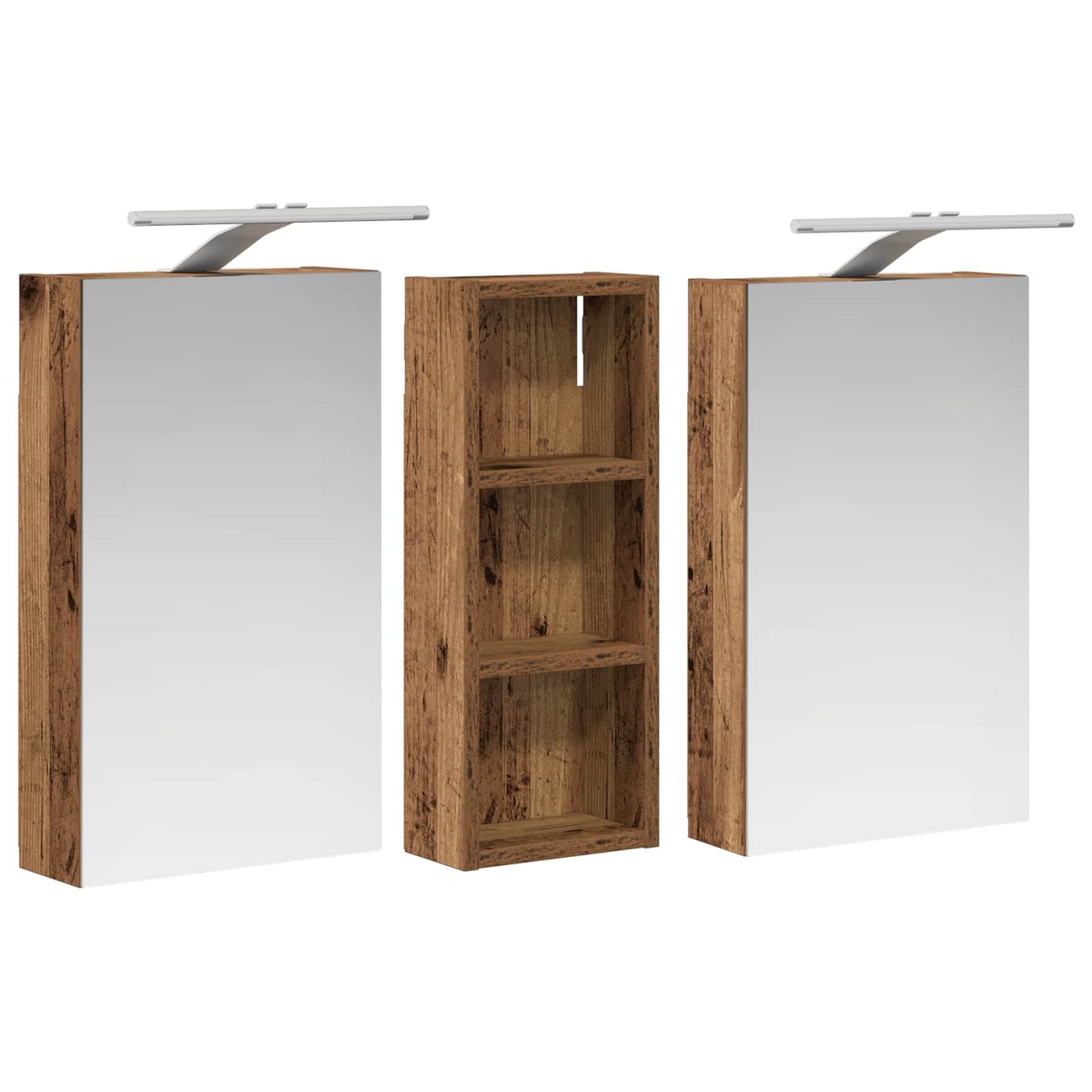 Bathroom Cabinet Set 3 pcs 80 x 10.5 x 50 cm Engineered wood