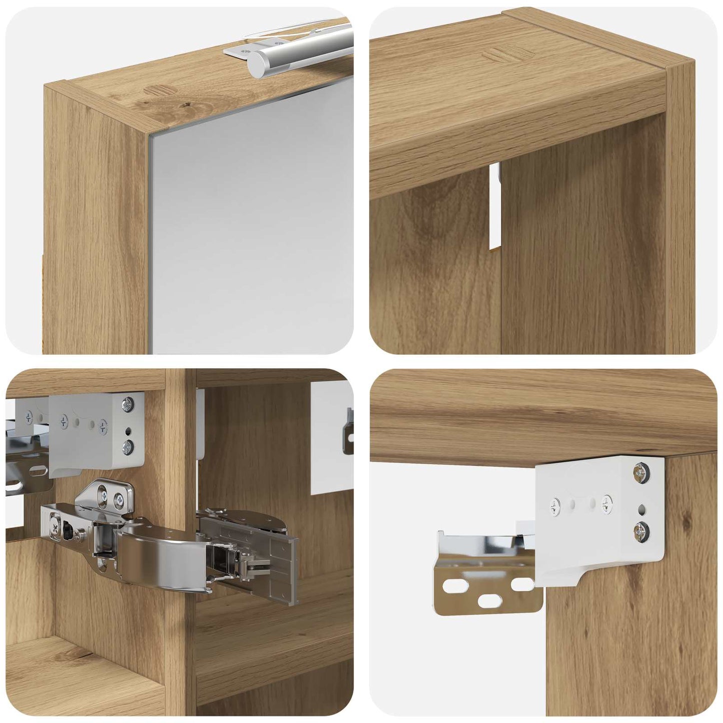 Bathroom Cabinet Set 3 pcs 80 x 10.5 x 50 cm Engineered wood