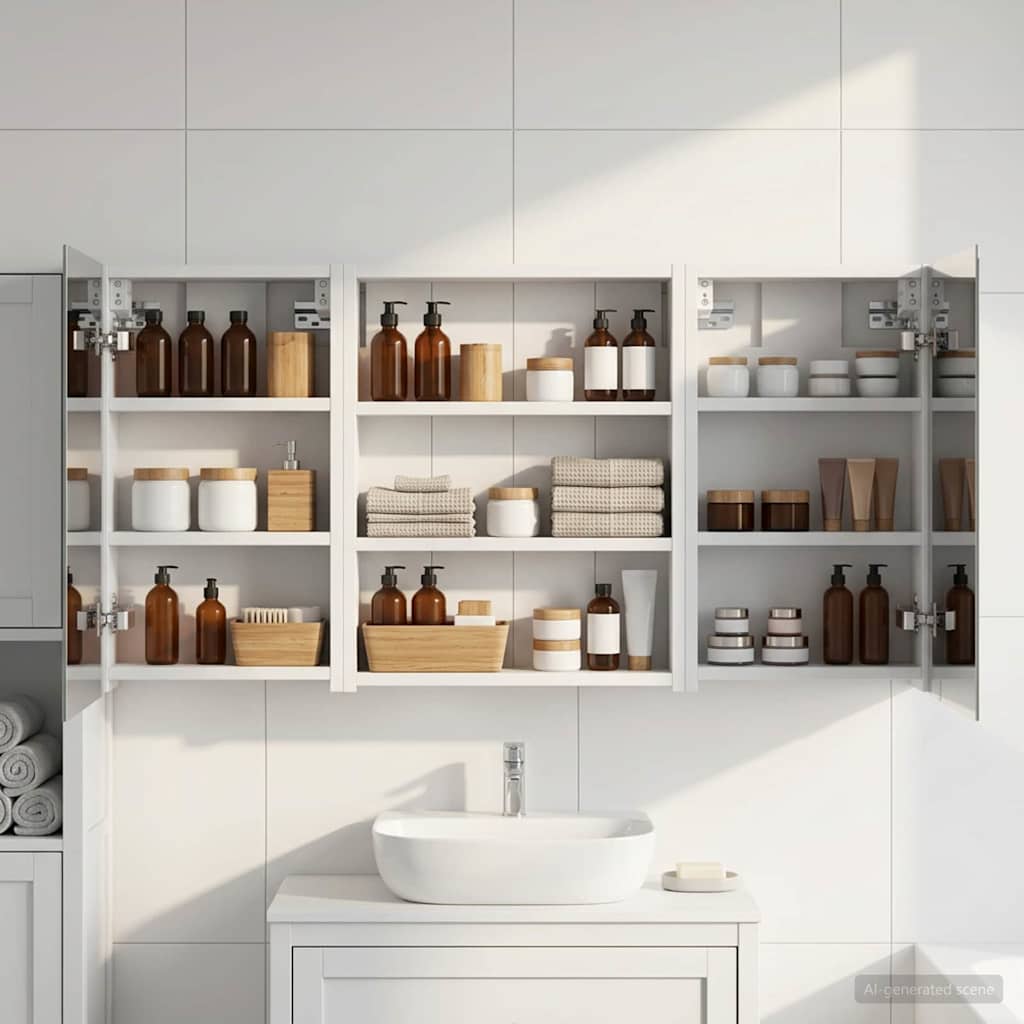 Bathroom Cabinet Set 3 pcs 100 x 10.5 x 50 cm Engineered wood