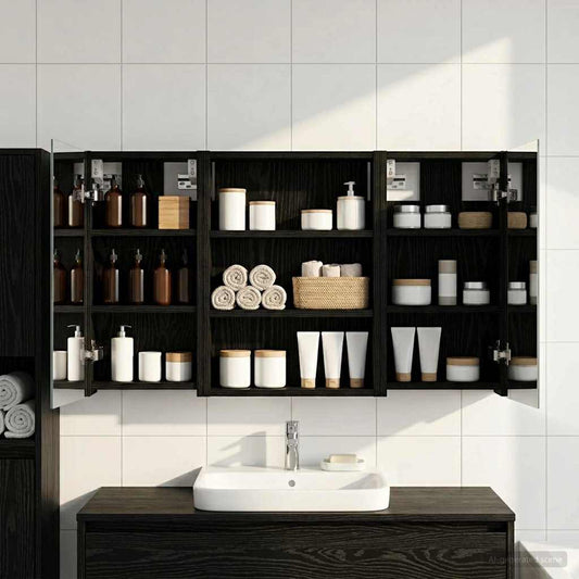 Bathroom Cabinet Set 3 pcs 100 x 10.5 x 50 cm Engineered wood
