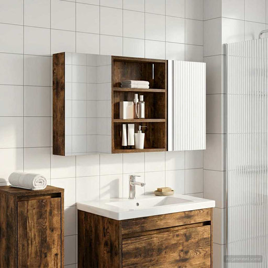 Bathroom Cabinet Set 3 pcs 100 x 10.5 x 50 cm Engineered wood
