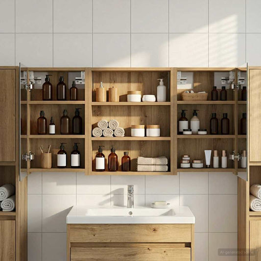 Bathroom Cabinet Set 3 pcs 100 x 10.5 x 50 cm Engineered wood