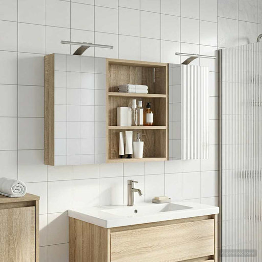 Bathroom Cabinet Set 3 pcs 100 x 10.5 x 50 cm Engineered wood