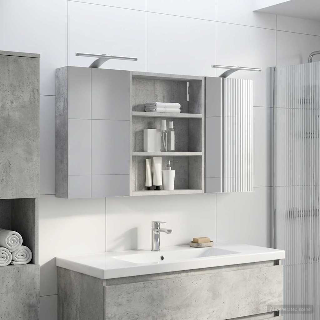 Bathroom Cabinet Set 3 pcs 100 x 10.5 x 50 cm Engineered wood