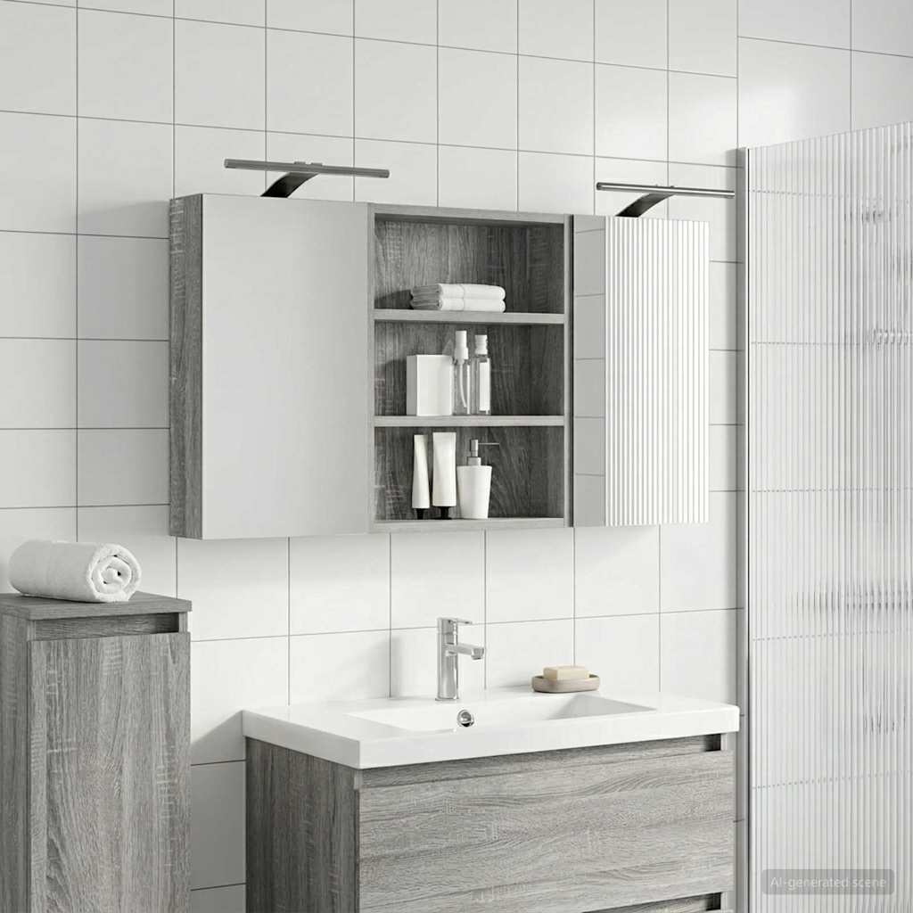 Bathroom Cabinet Set 3 pcs 100 x 10.5 x 50 cm Engineered wood