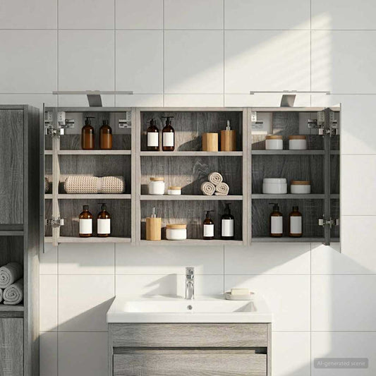 Bathroom Cabinet Set 3 pcs 100 x 10.5 x 50 cm Engineered wood