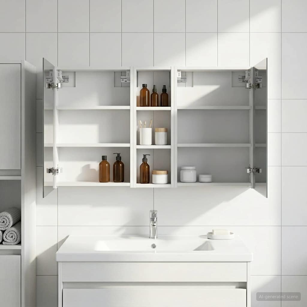 Bathroom Cabinet Set 3 pcs 100 x 10.5 x 60.5 cm Engineered wood