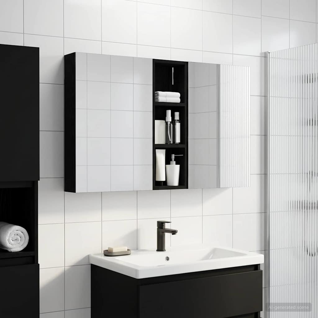 Bathroom Cabinet Set 3 pcs 100 x 10.5 x 60.5 cm Engineered wood