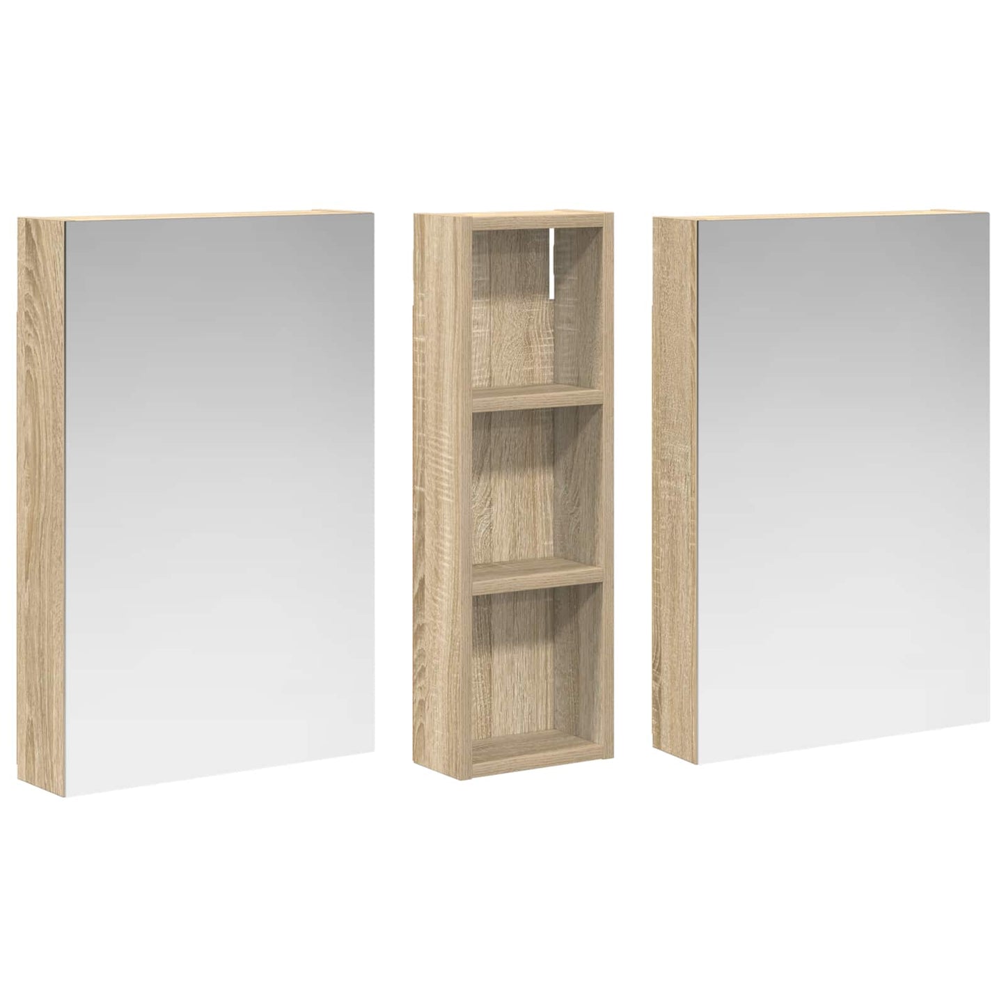 Bathroom Cabinet Set 3 pcs 100 x 10.5 x 60.5 cm Engineered wood
