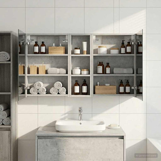 Bathroom Cabinet Set 3 pcs 100 x 10.5 x 60.5 cm Engineered wood
