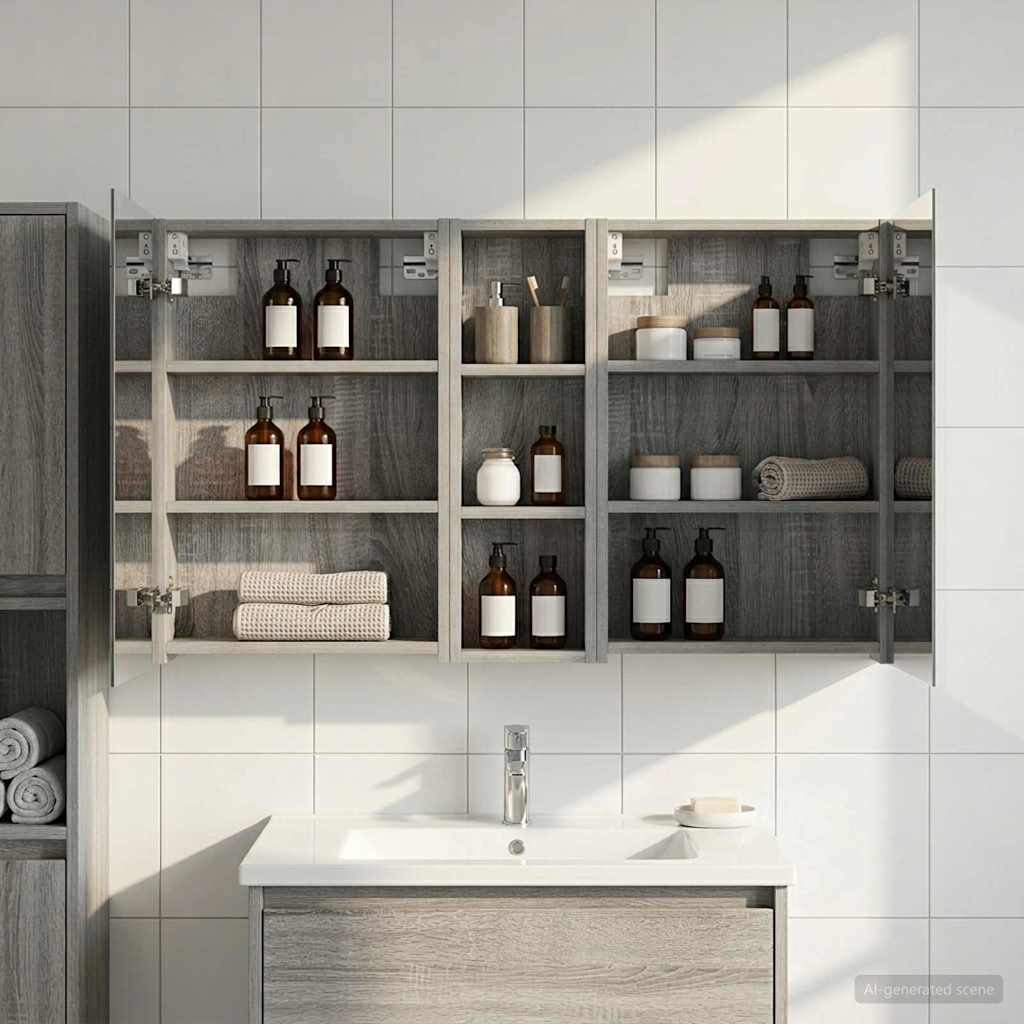 Bathroom Cabinet Set 3 pcs 100 x 10.5 x 60.5 cm Engineered wood