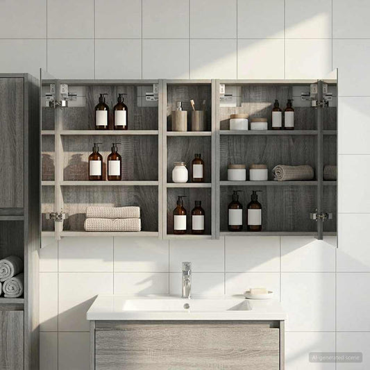 Bathroom Cabinet Set 3 pcs 100 x 10.5 x 60.5 cm Engineered wood