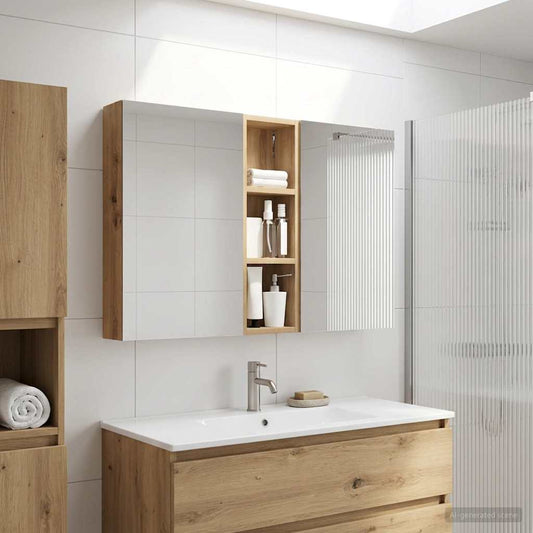 Bathroom Cabinet Set 3 pcs 100 x 10.5 x 60.5 cm Engineered wood