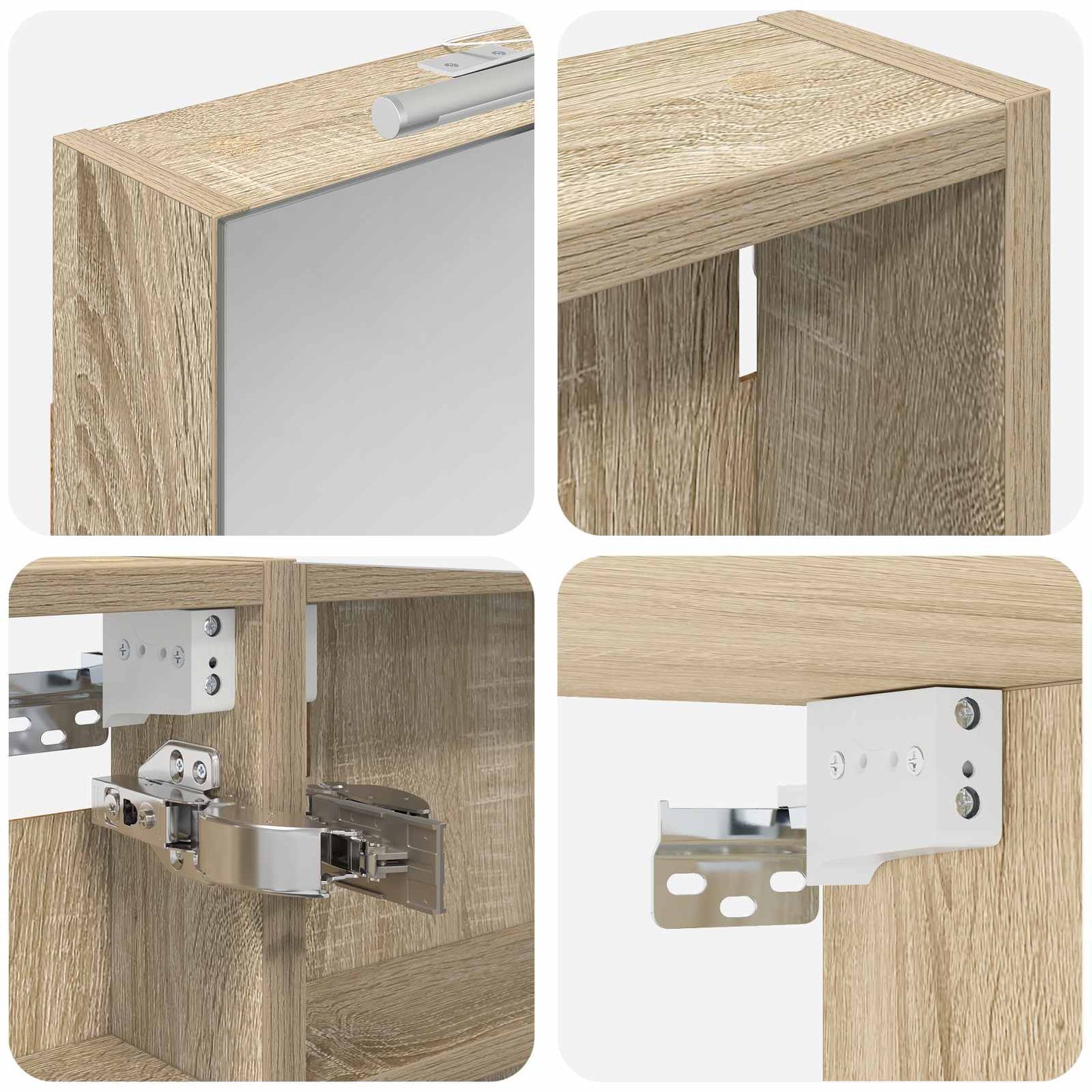 Bathroom Cabinet Set 3 pcs 100 x 10.5 x 60.5 cm Engineered wood