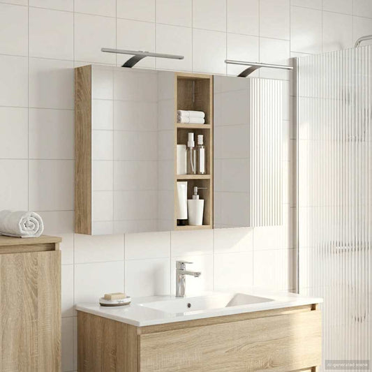 Bathroom Cabinet Set 3 pcs 100 x 10.5 x 60.5 cm Engineered wood