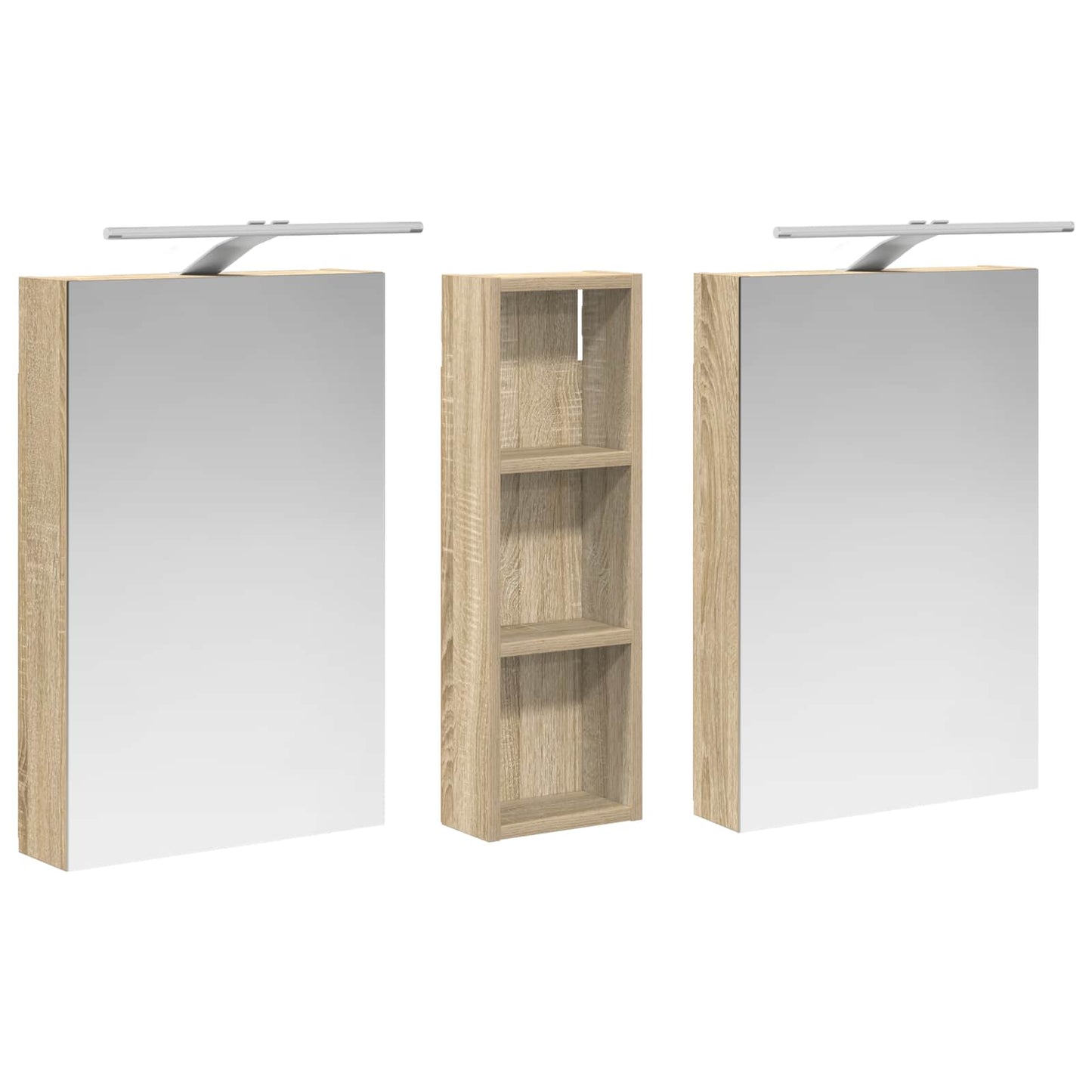 Bathroom Cabinet Set 3 pcs 100 x 10.5 x 60.5 cm Engineered wood