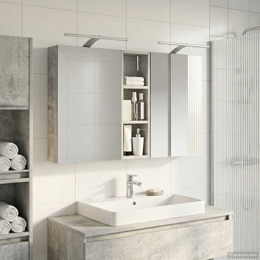 Bathroom Cabinet Set 3 pcs 100 x 10.5 x 60.5 cm Engineered wood