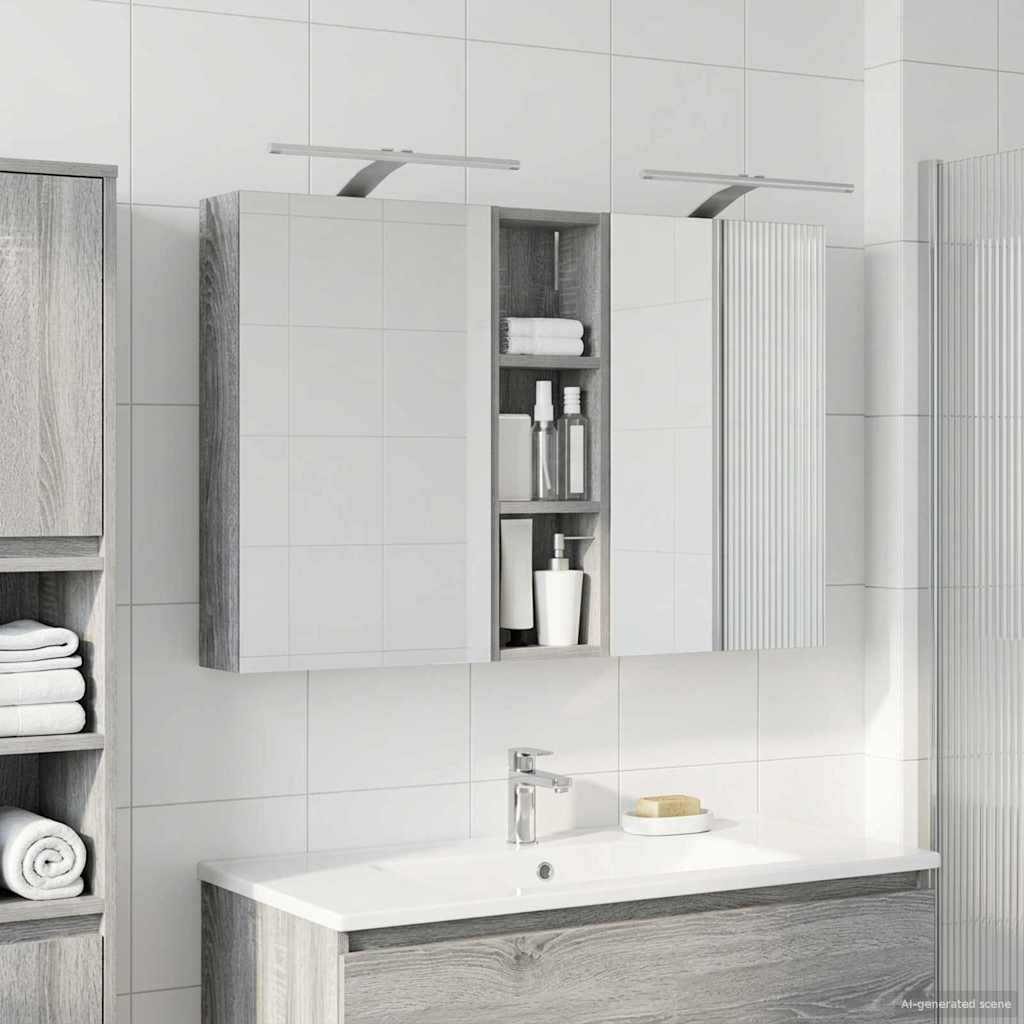 Bathroom Cabinet Set 3 pcs 100 x 10.5 x 60.5 cm Engineered wood