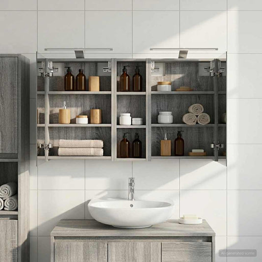 Bathroom Cabinet Set 3 pcs 100 x 10.5 x 60.5 cm Engineered wood