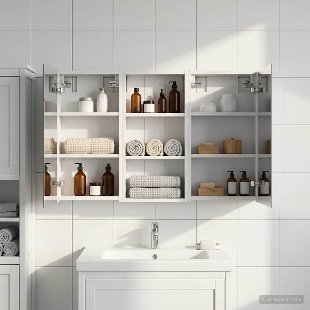 Bathroom Cabinet Set 3 pcs 110 x 10.5 x 60.5 cm Engineered wood