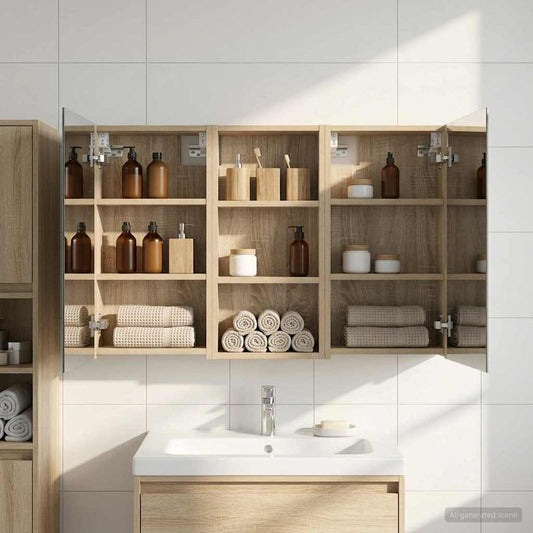 Bathroom Cabinet Set 3 pcs 110 x 10.5 x 60.5 cm Engineered wood
